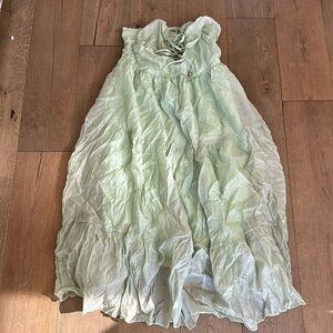 CIDER - Green Strapless Midi Dress